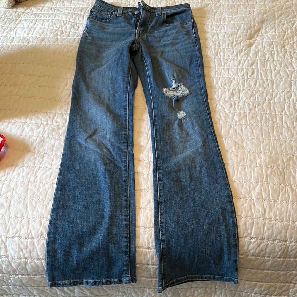 Women's Blue Distressed Jeans